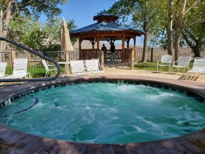 Hot tub and gazebo