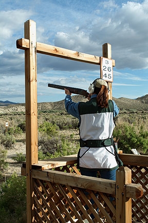 Sporting clay shooter at Five Stand